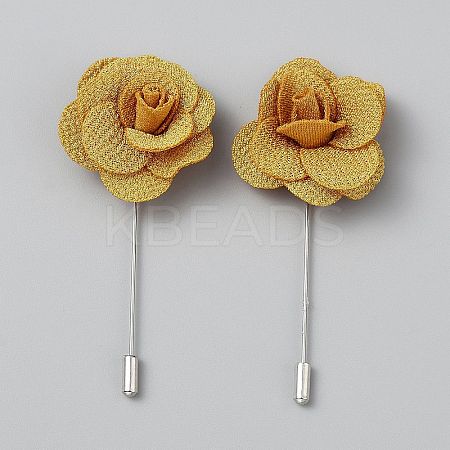 Flower Polyester Brooches JEWB-WH20006-01A-1