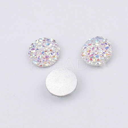 Druzy Resin Cabochons LS-RESI-WH0026-03A-06-1