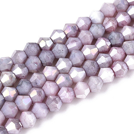 Ombre Effect Dyed Glass Beads Strands GLAA-T025-4mm-09C-1