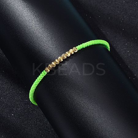 Polyester Cord Braided Bead Bracelets for Women BJEW-L698-01G-06-1