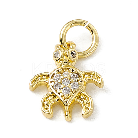Brass Micro Pave Cubic Zirconia Charms ZIRC-F132-32G-1
