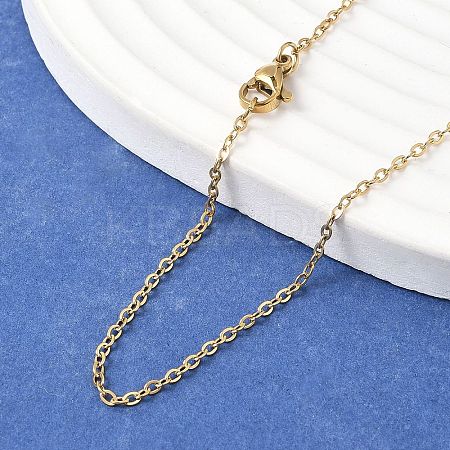 PVD Vacuum Plating 304 Stainless Steel Cable Chain Necklaces X-NJEW-E026-04G-D-1