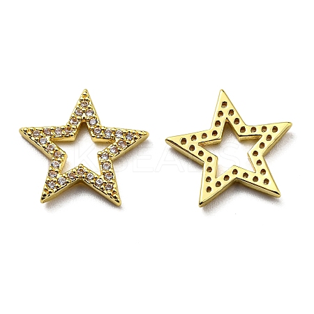 Rack Plating Brass Cubic Zirconia Charms KK-D026-23G-1