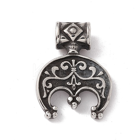 304 Stainless Steel Norse Valknut Rune Pendant STAS-E158-04AS-1