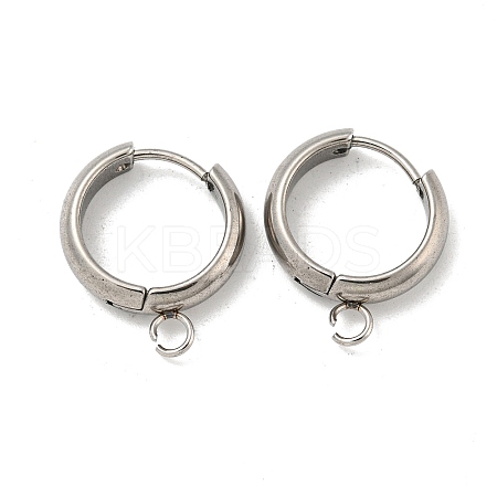 Tarnish Resistant 201 Stainless Steel Huggie Hoop Earring Findings STAS-P283-01W-P-1