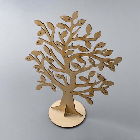 Wooden Earring Display Tree Stands ODIS-WH0038-26-1