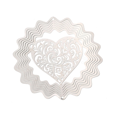 201 Stainless Steel 3D Rotating Hanging Wind Spinner STAS-C166-01G-P-1
