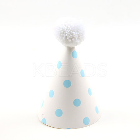 Paper Pompon Party Hats AJEW-WH0223-07B-1