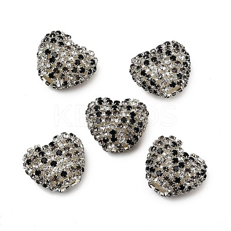 Sparkling Acrylic Heart Beads with Rhinestone Embellishment LS-OACR-NH0001-02A-06-1