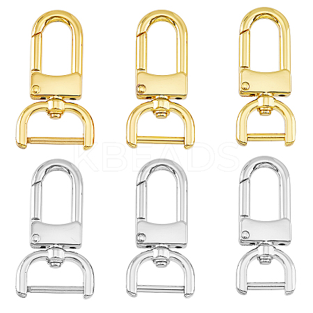 6Pcs 6 Styles Zinc Alloy Swivel Clasps FIND-HY0003-15-1