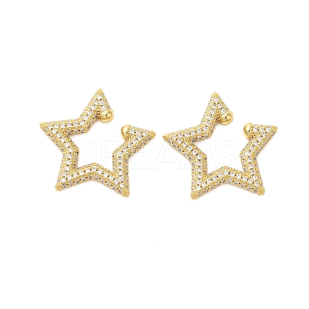 Star Cubic Zirconia Cuff Earrings KK-A228-06G-1