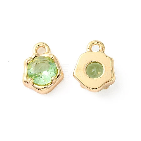 Brass Micro Pave Cubic Zirconia Charms KK-L208-10G-05-1