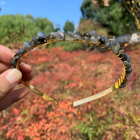 Natural Labradorite  Hair Bands PW-WGC1C33-54-1