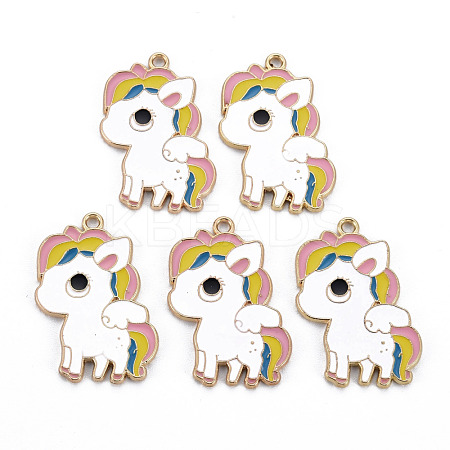 Rack Plating Alloy Enamel Pendants ENAM-S126-072-NR-1