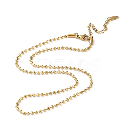 Ion Plating(IP) 304 Stainless Steel Ball Chain Necklace X-NJEW-D045-03G-1