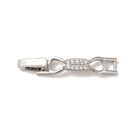 Bowknot Rack Plating Brass Clear Cubic Zirconia Watch Band Clasps LS-ZIRC-H125-19P-1
