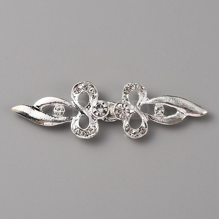 Zinc Alloy Crystal Rhinestone Snap Lock Clasps LS-FIND-WH0008-21S-1