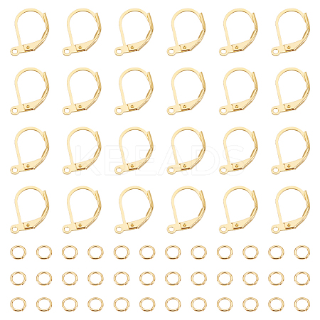 40Pcs Brass Leverback Earring Findings KK-BC0013-03G-1