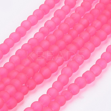 Baking Paint Transparent Glass Bead Strands GLAA-S031-4mm-35-1