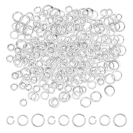 300Pcs 3 Styles Rack Plating Brass Open Jump Rings FIND-DC0006-44-1