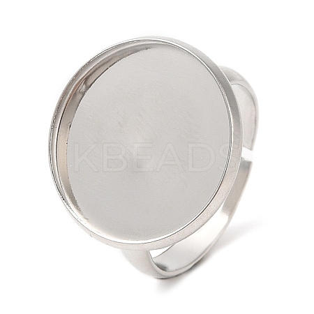 Non-Tarnish 304 Stainless Steel Adjustable Ring Findings STAS-R123-13P-1