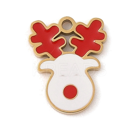 Christmas Theme Ion Plating(IP) 304 Stainless Steel Enamel Pendants STAS-Z083-09G-05-1