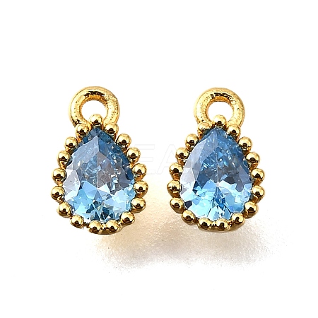 Brass Pave Cubic Zirconia Pendants KK-V011-21G-B-1