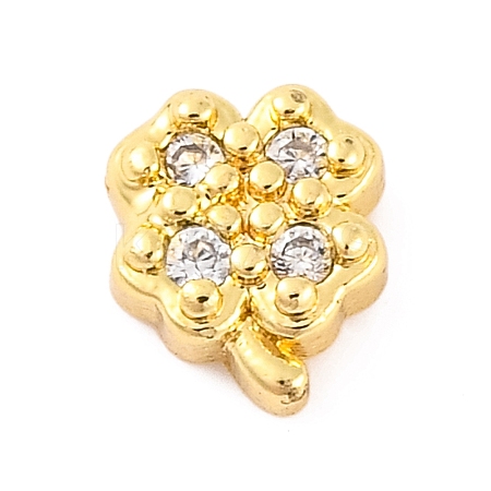 Rack Plating Brass Micro Pave Clear Cubic Zirconia Cabochons KK-F874-02G-08-1