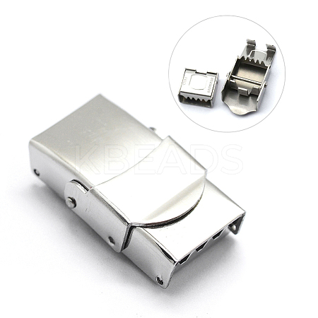 Tarnish Resistant 201 Stainless Steel Watch Band Clasps STAS-K173-01C-1
