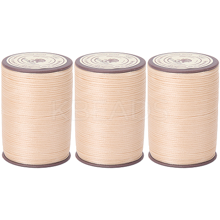 3 Rolls Flat Waxed Polyester Thread String YC-CL0001-02A-1