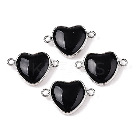 Natural Obsidian Love Heart Pendants G-T138-205D-P-1