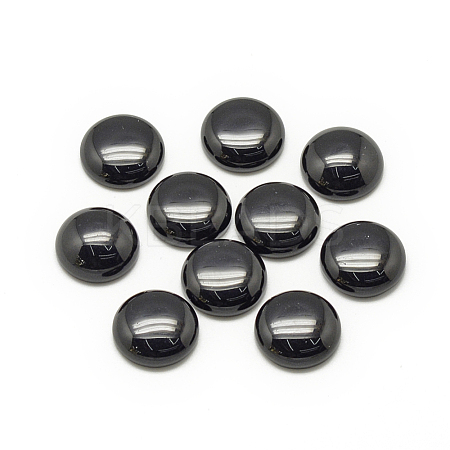 Synthetic Black Stone Cabochons X-G-R416-10mm-46-1-1