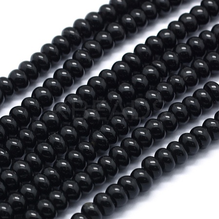 Synthetic Black Stone Beads Strands G-E507-24A-1