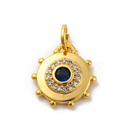 Brass Micro Pave Cubic Zirconia Charms KK-U033-22G-02-1