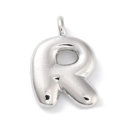 Rack Plating Brass Balloon Letter Pendants KK-C050-01P-R-1