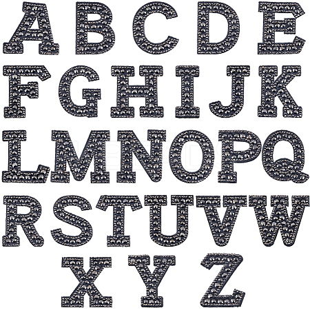 Alphabet Resin Rhinestone Patches DIY-GF0009-18B-1
