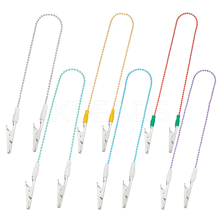 6Pcs 6 Colors Stainless Steel Dental Lab Bib Clip AJEW-BC0008-84-1