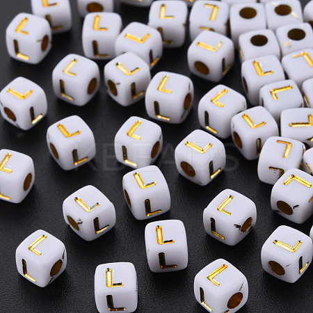 Opaque White Acrylic Beads MACR-Q242-010L-1
