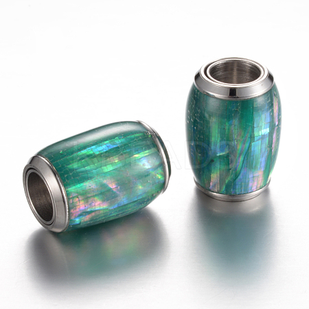 304 Stainless Steel Enamel Magnetic Clasps with Glue-in Ends STAS-E136-60E-1