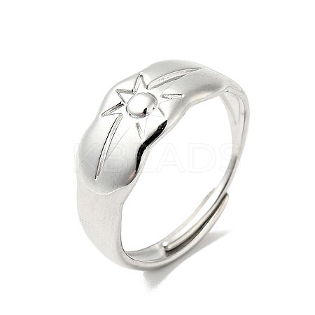 Non-Tarnish 304 Stainless Steel Sun Adjustable Ring for Men Women RJEW-I085-14P-1