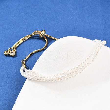 Brass Box Chain Slider Bracelets BJEW-D366-01G-1
