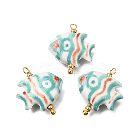 Ocean Themed Hand Painted Ceramic Porcelain Pendants PR-CBA0027-05G-08-1