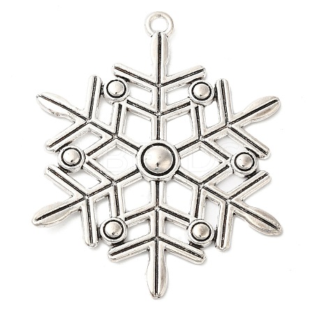 Tibetan Style Alloy Snowflake Big Pendants TIBEP-5252-AS-LF-1