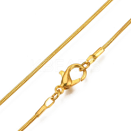Brass Round Snake Chain Necklaces NJEW-R171-02-1
