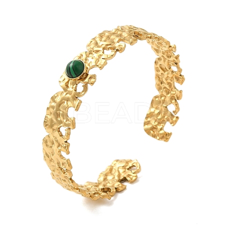 304 Stainless Steel Hollow Open Cuff Bangles BJEW-K230-02H-G-1