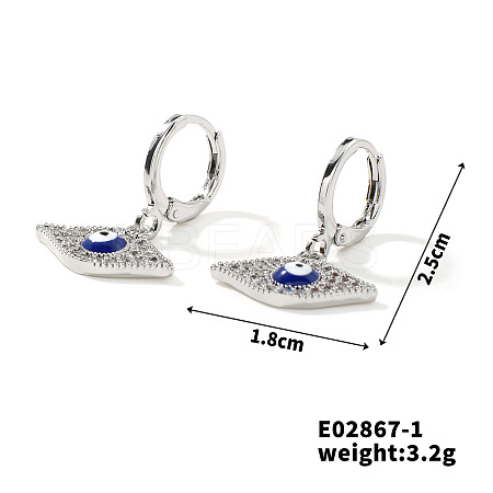 Hip-hop Fashion Copper & Micro Zirconia Hoop Earrings for Women BR3298-3-1