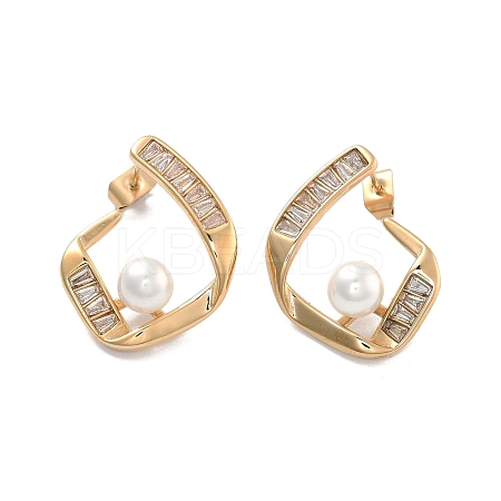 Ion Plating(IP) 304 Stainless Steel Stud Earrings EJEW-K281-21G-1