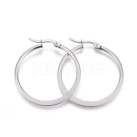 Tarnish Resistant 201 Stainless Steel Hoop Earrings LS-EJEW-A052-27E-1