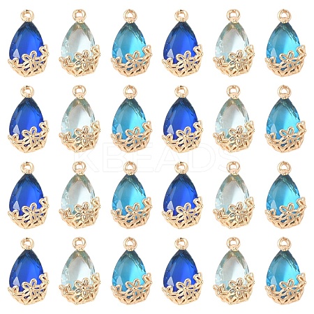 18Pcs 3 Colors Transparent Glass Pendants GLAA-YW0004-52B-1