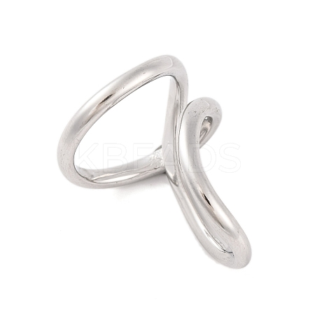 Non-Tarnish 304 Stainless Steel Criss Cross Open Cuff Finger Rings for Unisex RJEW-S414-09B-P-1